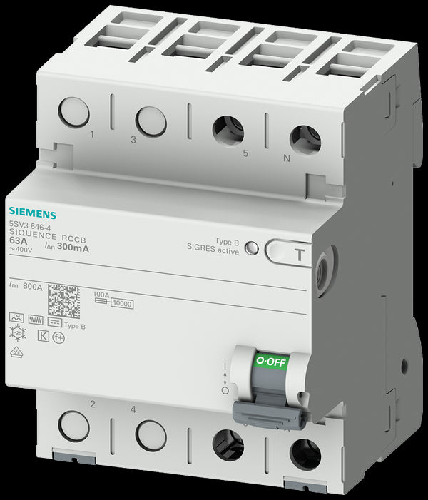 SIEMENS Jordfeilbryter type B - 5SV3324-4 - 40A - 30mA - 2-pol - Elbilgrossisten